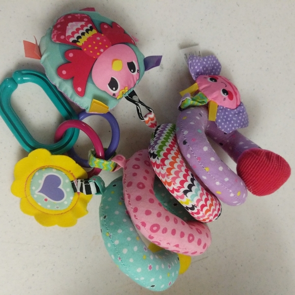 Infantino Spiral Activity Toy Pink Bird Butterfly Baby Rattle - Picture 4 of 15